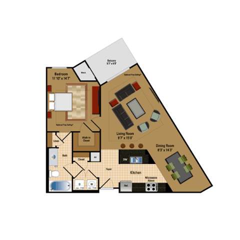 1-bedroom 1-bath in Lorton, VA